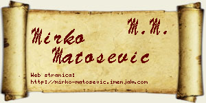 Mirko Matošević vizit kartica